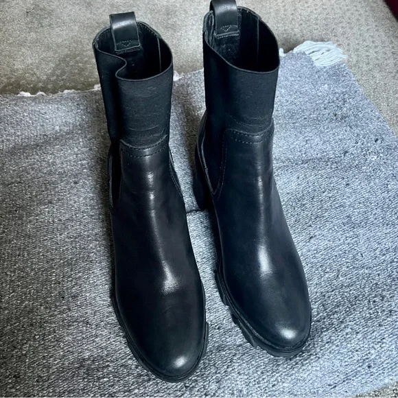 Rag & Bone Shiloh High Boots Black Leather Ankle Bootie 39 - Picture 2 of 7